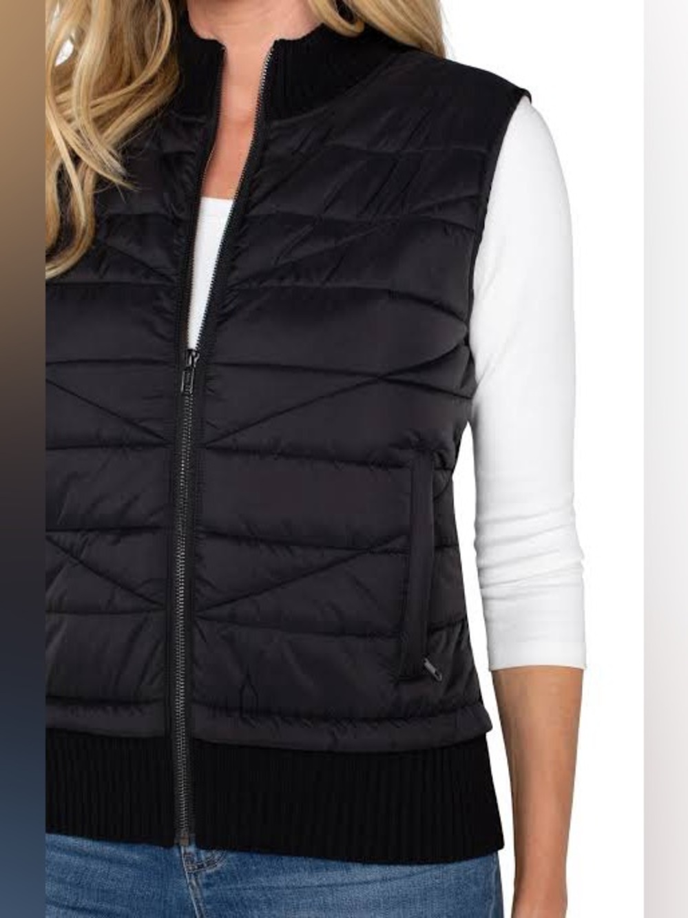 Liverpool Sleeveless L/S Quilted Full Zip Vest
